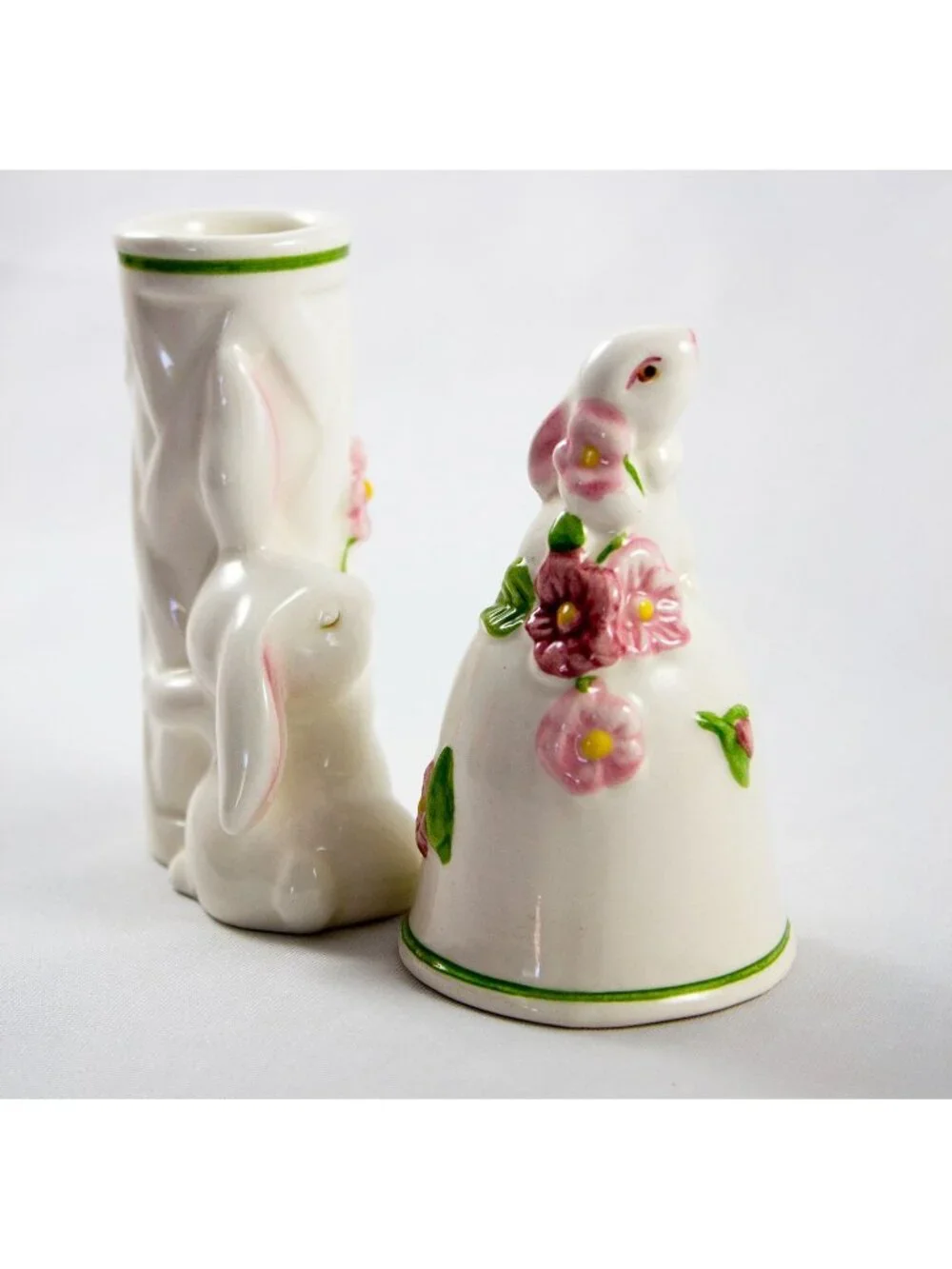 Avon Ceramic Bunny Bell & Bud Vase Vintage 1980's Brazil